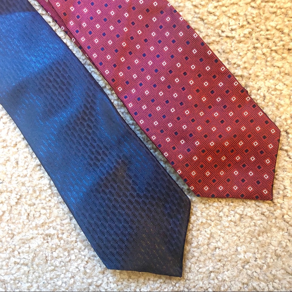 Bundle of 2 Hand made Silk Ties EUC